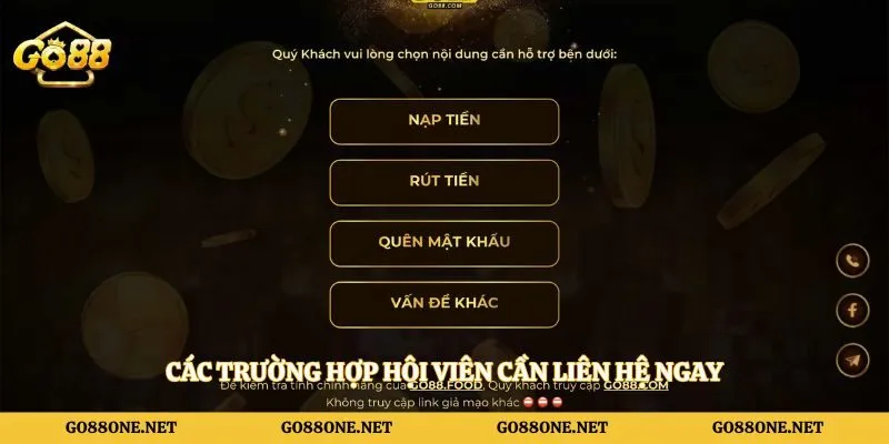 Các trường hợp hội viên cần liên hệ ngay