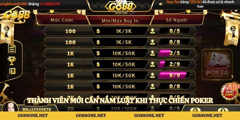 Thành viên mới cần nắm luật khi thực chiến Poker